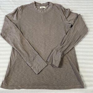 American Giant Shirt Womens Small Gray Long Sleeve Crewneck 100% Cotton USA